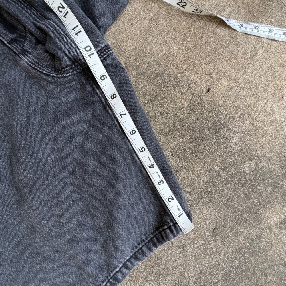 Uniqlo Mens Denim Utility Shorts Washed Black Carpenter Drawstring 321-471165 L - Picture 9 of 12